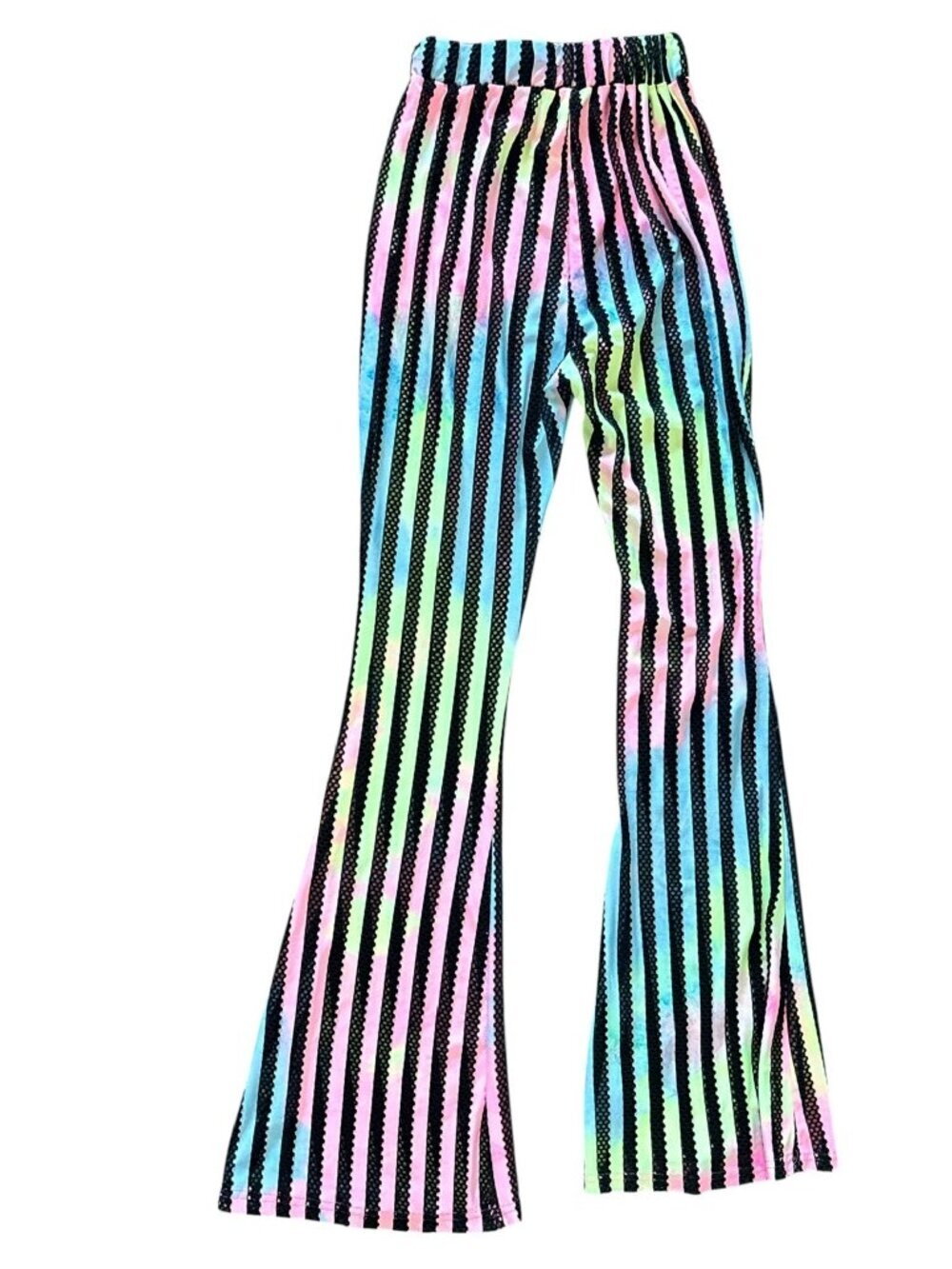 Touch Me Women's Multicolor See Thru Flare Bottom Pants - Picture 3 of 7